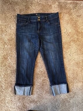 Kut from the Kloth Dark Indigo Cuffed Crop Jeans